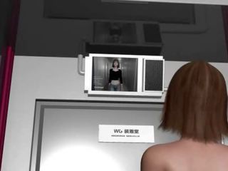 Anime hottie in reusachtig boezem bochten in een seks video- honing