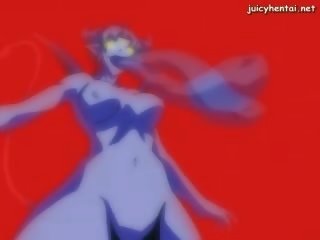 Anime enchantress doing blowjob and drinking sperm