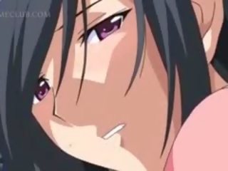 Beguiling anime diva duke e lagur kuçkë rubbed nga të saj prapa