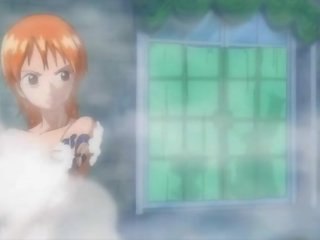 One Piece x rated video Nami in extended bath scene