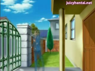 Anime mamuśka lizanie za nastolatka męskość i dostaje jizzload