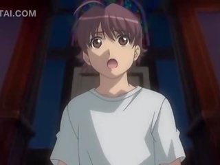 Anime sweet young woman showing her penis sucking skills