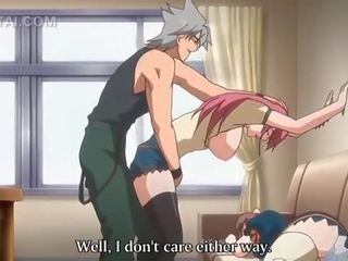 Pink haired anime babe cunt fucked against the