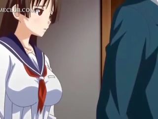 Anime elskling i uniform blåser stor stikk