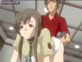 Anime kauneus nauttii a anaali dildoja