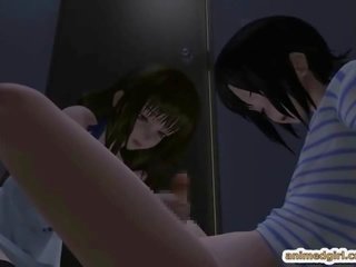 성욕을 자극하는 3d 애니메이션 일본의 쉬 메일 빨기 찌르기