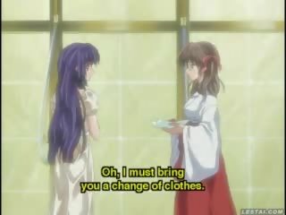 Malonus hentai anime jaunas patelė spanked į a vonia
