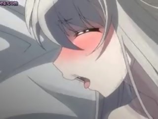Desiring anime dívka trhne velký šachta