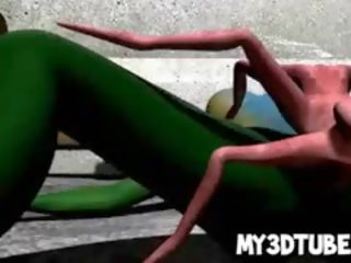 Fabulous 3d alien deity obtention baisée dur par une spider