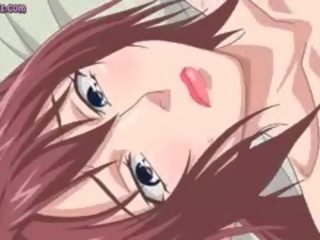 Anime harlot merr gojë i mbushur me spermë