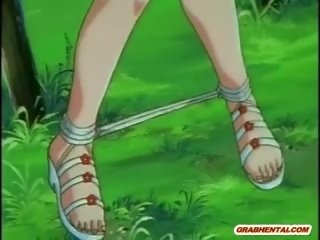 Anime tüdruksõber saab squeezed tema tissid ja raske poked