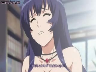 Anime lesbos lick and enjoy a pecker