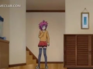 Teenage Anime honey Checking Her Tits In The Mirror