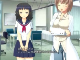 Anime kindje in school- uniform masturberen poesje