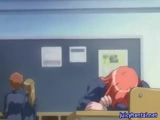 Anime young female Rubs Shemale shaft