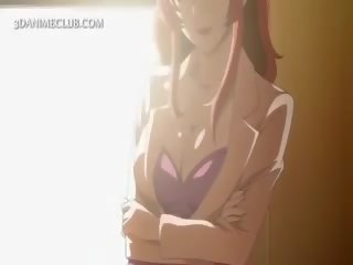 Shorthaired Hentai seductress Boobs Teased By Her smashing GF