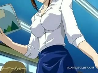 Animen skola läraren i kort kjol movs fittor
