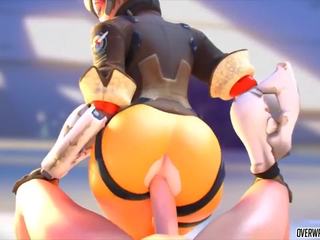 Sexually aroused and küntije tracer from overwatch gets amjagaz.