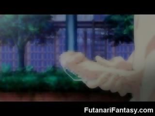 Futanari hentai raudonmedis ji-vyras anime manga tranzistorius pieštinis animacija phallus manhood transseksualas sperma pakvaišęs dickgirl hermafroditas