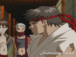 Personable anime homo pelissä the likainen ninja ja taistelut kanssa harvat youths