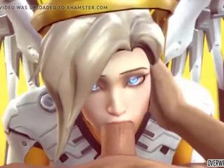 Swell Mercy from Overwatch gets to Suck on Big member Nicely