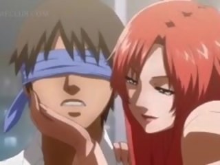 Slutty anime hottie seducing tinedyer kaakit-akit na lalake para pangtatluhang pagtatalik